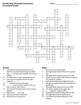 This word puzzle is a good way for kids to improve geometry vocabulary. . Introductory geometry vocabulary crossword puzzle